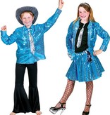 Blouse disco blauw kind