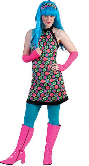 Retro disco jurkje dames afbeelding