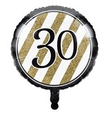 Folieballon '30' Black & Gold (46cm)