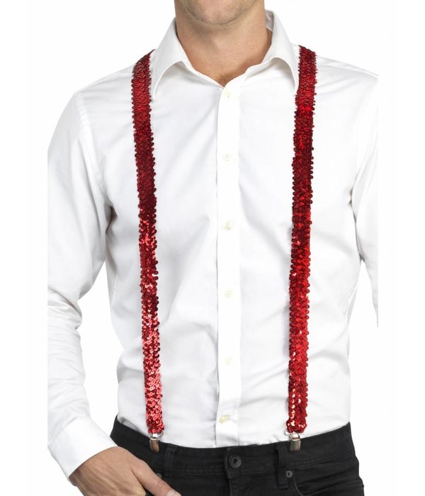 Bretels pailletten rood