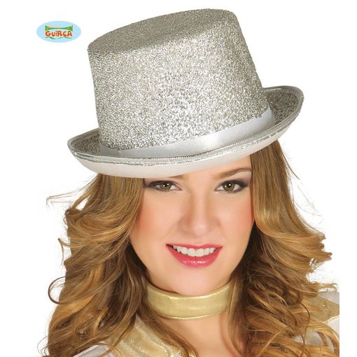 Hoge hoed zilverkleurig