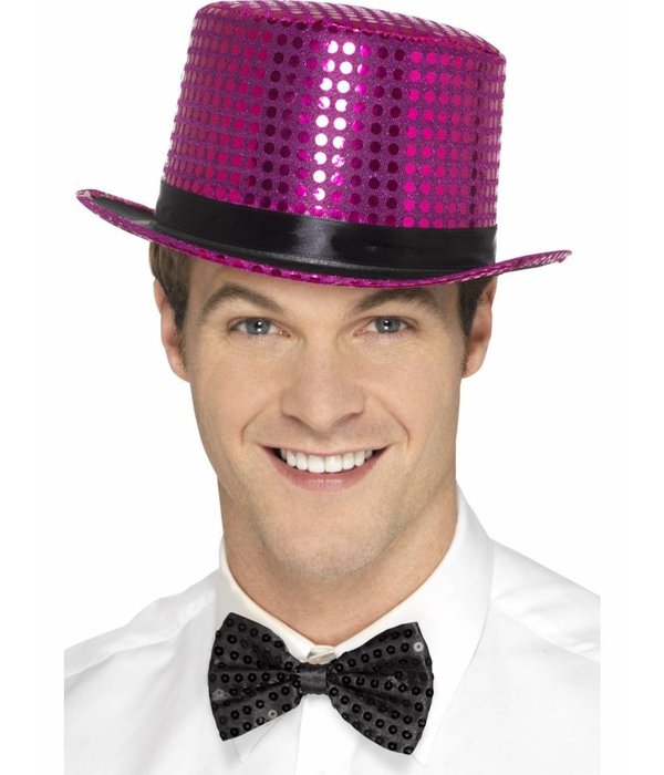 Hoge Hoed pailletten pink