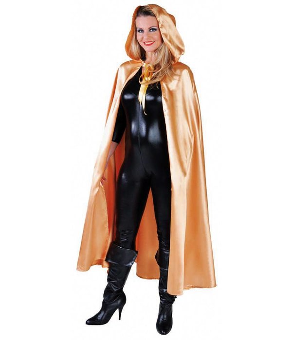 Cape met capuchon satijn goud