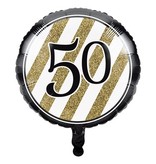 Folieballon '50' Black & Gold (46cm)