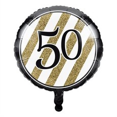 Folieballon '50' Black & Gold (46cm)