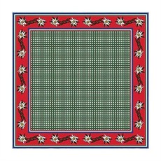 Tiroler sjaal edelweis rood/groen