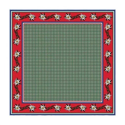 Tiroler sjaal edelweis rood/groen