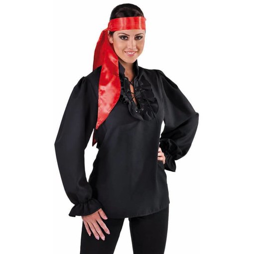 Piratenblouse dames zwart