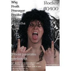 Pruik Hardrocker zwart