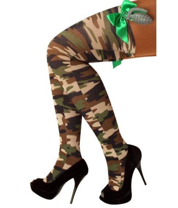 Stay-up kousen camouflage+strik+handgranaat
