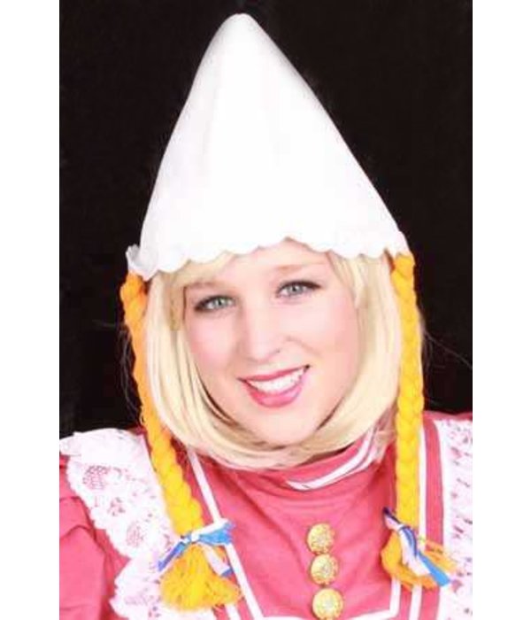 Boerinnenkapje met oranje vlechten