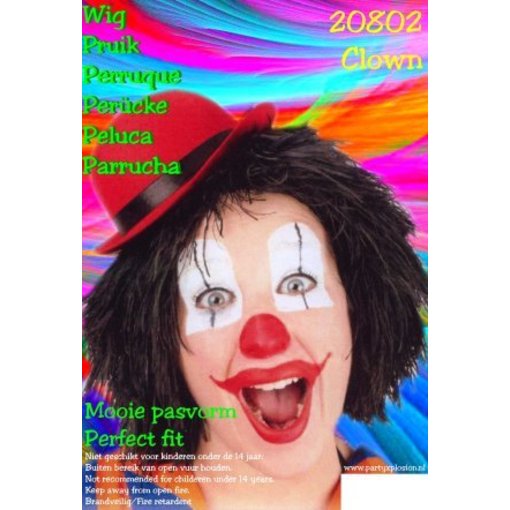Clownspruik zwart