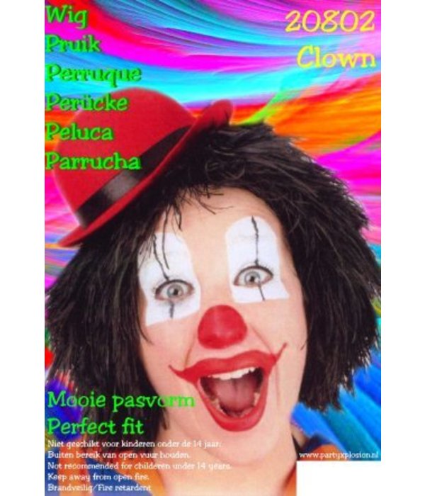 Clownspruik zwart