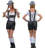 Tiroolse lederhose dames lederlook zwart