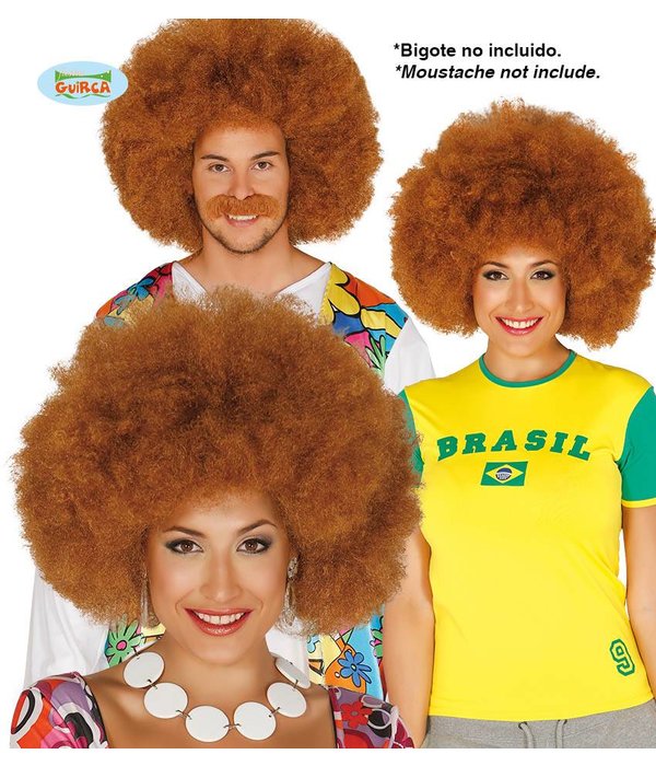 Extra grote bruine Afro pruik