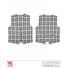 Schotse tartan gilet beige