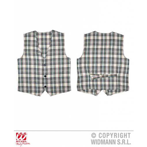 Schotse tartan gilet beige