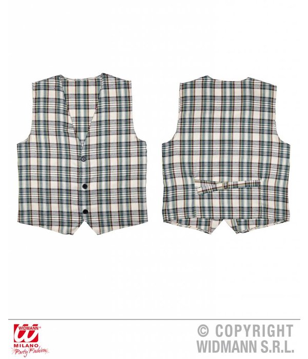 Schotse tartan gilet beige