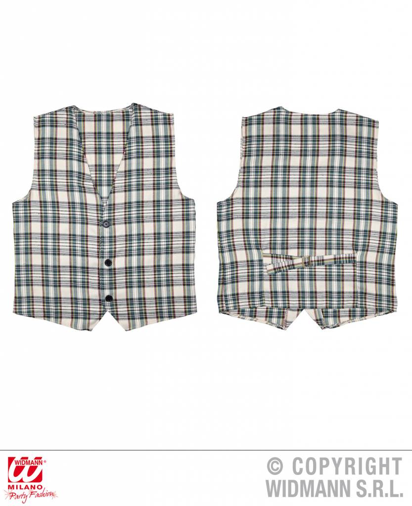 Schotse tartan gilet beige