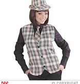 Schotse tartan gilet beige