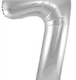 Zilveren Folieballon Cijfer 7- 86 cm