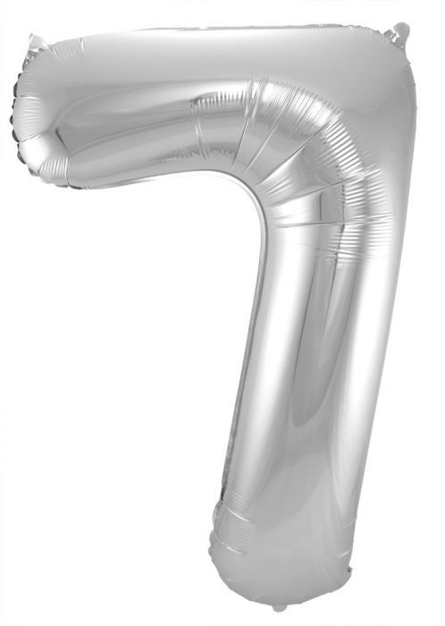 Zilveren Folieballon Cijfer 7- 86 cm afbeelding