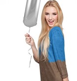 Zilveren Folieballon Cijfer 7- 86 cm