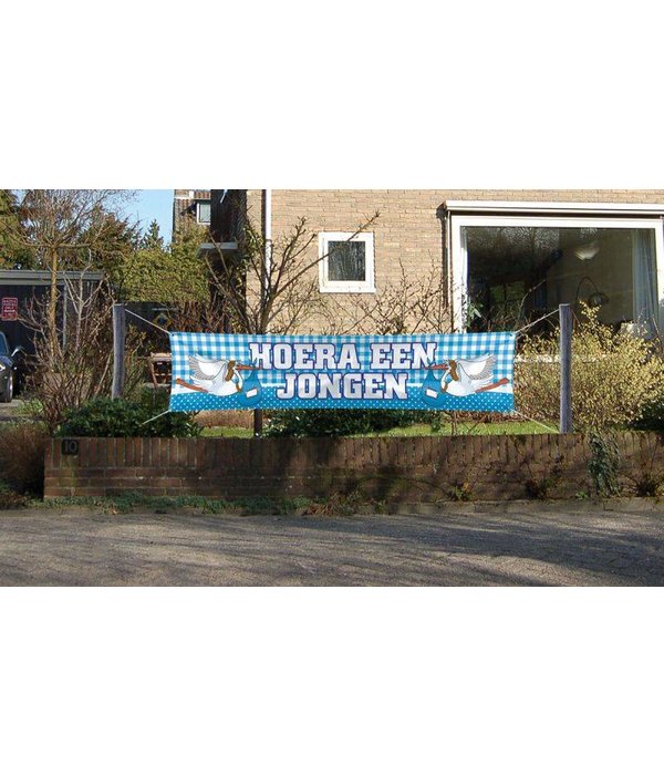 Straatbanier Hoera een jongen