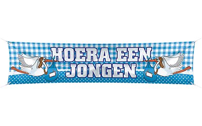 Straatbanier Hoera een jongen