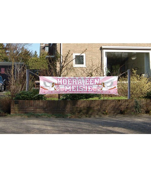 Straatbanier Hoera een meisje