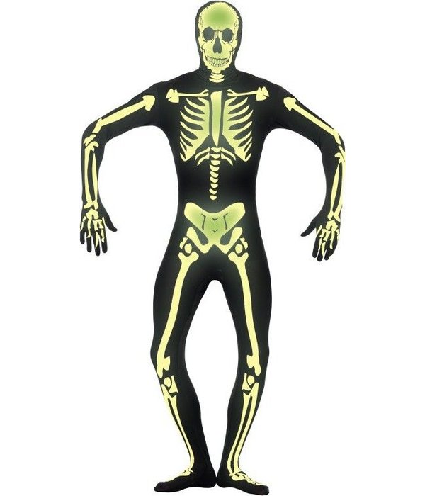 Second skin pak skelet glow in dark