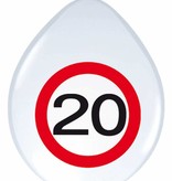 20 Jaar Verkeersbord Ballonnen - 8 stuks
