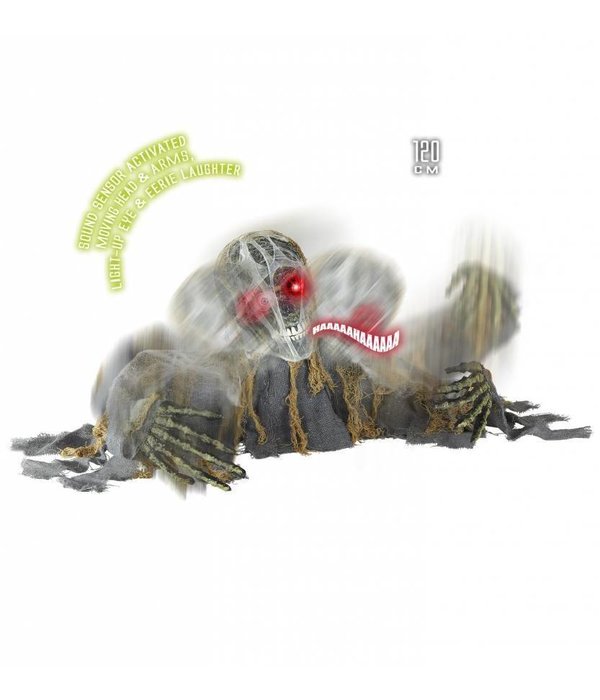 Skelet Zombie groundbreaker met bewegend hoofd