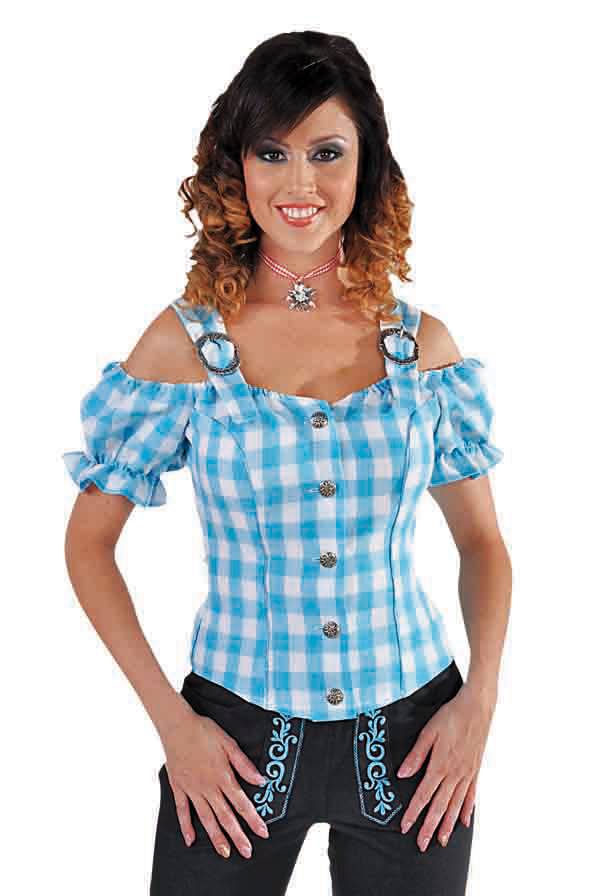 Boeren Tirol & Oktoberfest Kostuum | Tiroler Blouse Alpentoppen Vrouw | Large | Bierfeest | Verkleedkleding