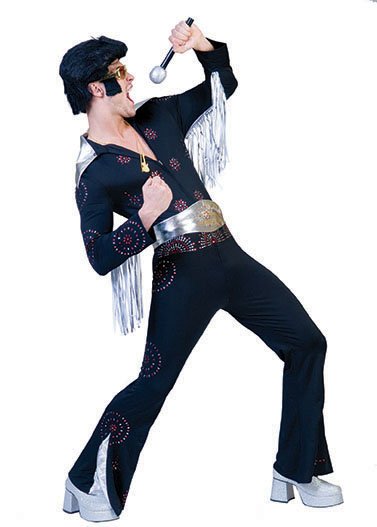 Elvis kostuum zwart man afbeelding