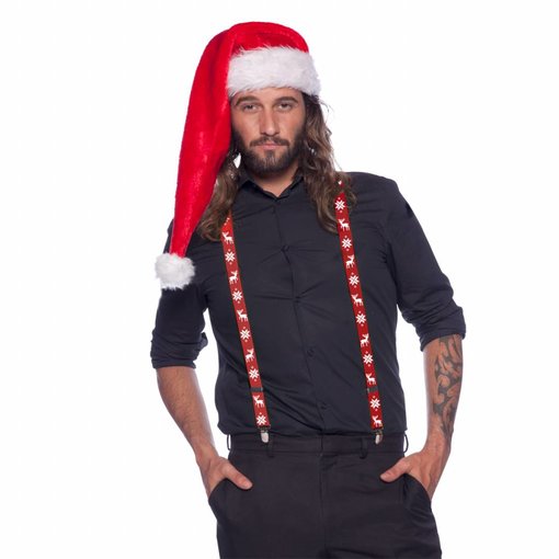 Kerst bretels rendier rood