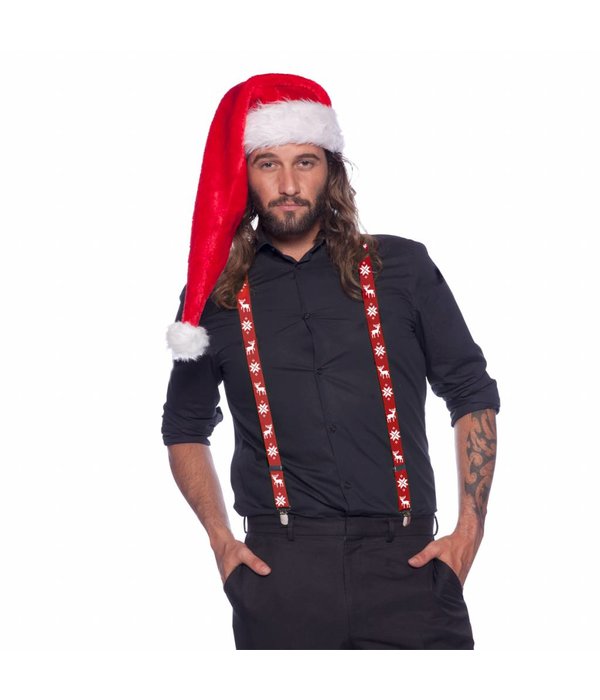 Kerst bretels rendier rood