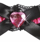 Kousenband roze met roze hartje