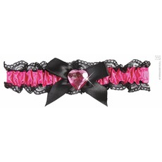 Kousenband roze met roze hartje