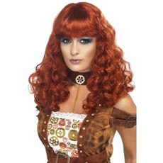 Steampunk pruik auburn