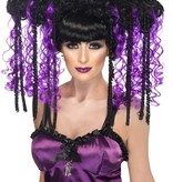 Gothic emo pruik paars/zwart