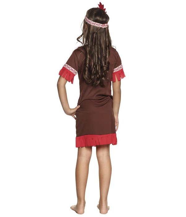 Indianen kostuum meisje rood