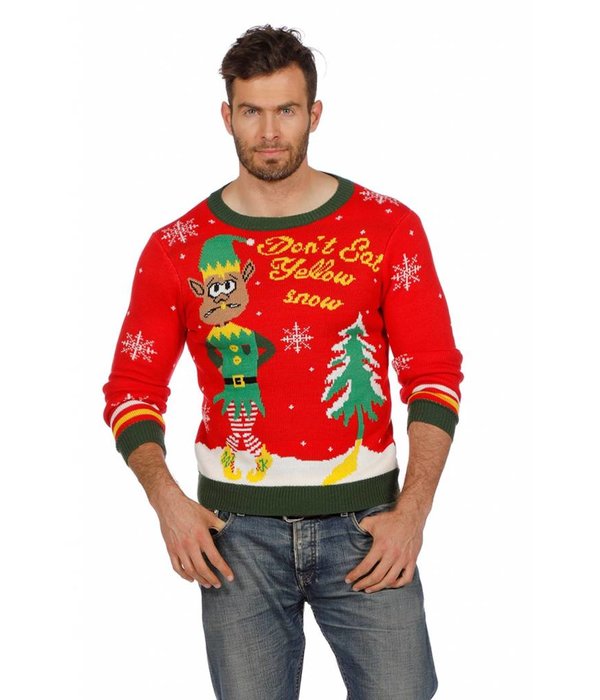 Foute Kersttrui rood met kerstelf