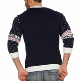 Kersttrui blauw met slee