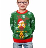 Kersttrui groen rendier kind