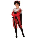 Pieten kostuum vrouw rood/zwart