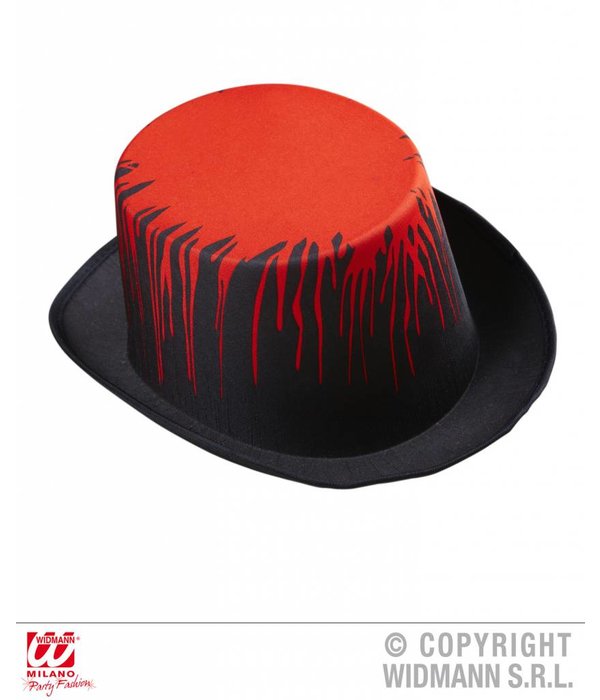 Hoge hoed zwart met bloed