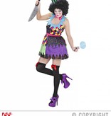 Kwaadaardige Clown dame outfit