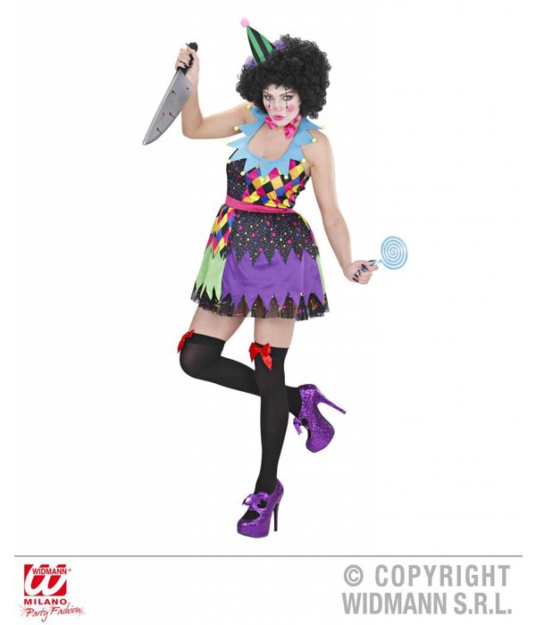Kwaadaardige Clown dame outfit