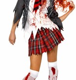 Zombie Schoolmeisje kostuum